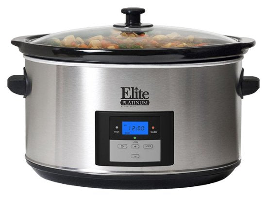 Maxi Matic - Elite Platinum 8.5-Quart Slow Cooker - Stainless-Steel/Black